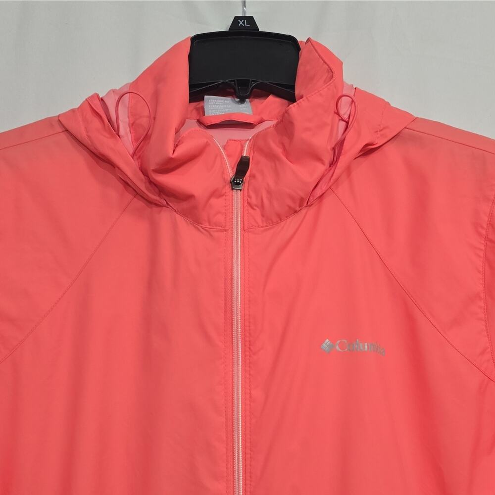 Columbia Women’s XXL Peach Hooded Full Zip Pockets Windbreaker Jacket - Picture 2 of 13